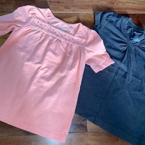 Girls 6-6/7 Short sleeve brown and orange tee bundle